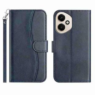 For Honor 400 Global Dual-Folded S-shape Leather Phone Case(Navy Blue)
