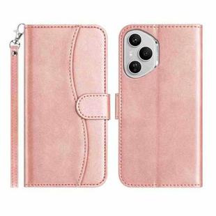 For Honor 400 Pro Global Dual-Folded S-shape Leather Phone Case(Rose Gold)