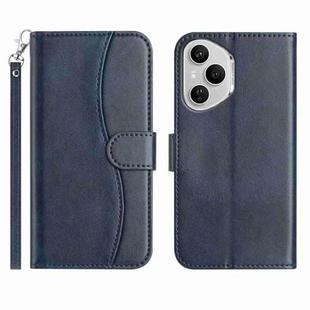 For Honor 400 Pro Global Dual-Folded S-shape Leather Phone Case(Navy Blue)