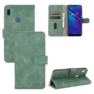 For Huawei Y6 (2019) / Honor Y6s Solid Color Skin Feel Magnetic Buckle Horizontal Flip Calf Texture PU Leather Case with Holder & Card Slots & Wallet(Green)