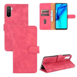 For Huawei Maimang 9 / Mate 40 Lite Solid Color Skin Feel Magnetic Buckle Horizontal Flip Calf Texture PU Leather Case with Holder & Card Slots & Wallet(Rose Red)