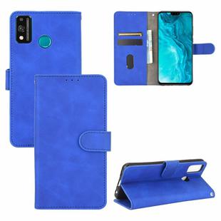For Huawei Honor 9X Lite Solid Color Skin Feel Magnetic Buckle Horizontal Flip Calf Texture PU Leather Case with Holder & Card Slots & Wallet(Blue)