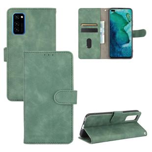 For Huawei Honor View30 / View30 Pro Solid Color Skin Feel Magnetic Buckle Horizontal Flip Calf Texture PU Leather Case with Holder & Card Slots & Wallet(Green)
