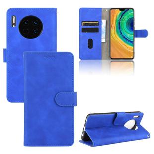 For Huawei Mate 30 Solid Color Skin Feel Magnetic Buckle Horizontal Flip Calf Texture PU Leather Case with Holder & Card Slots & Wallet(Blue)