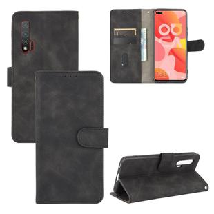 For Huawei nova 6 5G Solid Color Skin Feel Magnetic Buckle Horizontal Flip Calf Texture PU Leather Case with Holder & Card Slots & Wallet(Black)