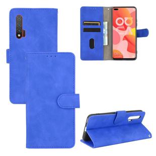 For Huawei nova 6 5G Solid Color Skin Feel Magnetic Buckle Horizontal Flip Calf Texture PU Leather Case with Holder & Card Slots & Wallet(Blue)
