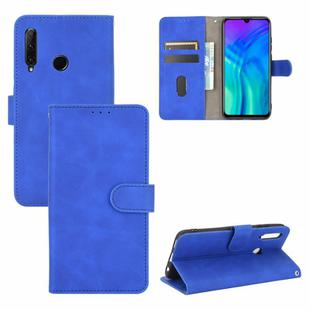 For Huawei Honor 10i / 20i / Enjoy 9s Solid Color Skin Feel Magnetic Buckle Horizontal Flip Calf Texture PU Leather Case with Holder & Card Slots & Wallet(Blue)