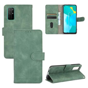 For Huawei Honor 30S Solid Color Skin Feel Magnetic Buckle Horizontal Flip Calf Texture PU Leather Case with Holder & Card Slots & Wallet(Green)