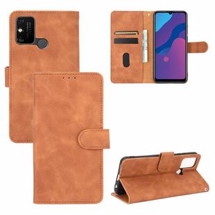 For Huawei Honor Play 9A / Honor 9A Solid Color Skin Feel Magnetic Buckle Horizontal Flip Calf Texture PU Leather Case with Holder & Card Slots & Wallet(Brown)