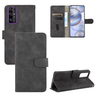 For Huawei Honor 30 Solid Color Skin Feel Magnetic Buckle Horizontal Flip Calf Texture PU Leather Case with Holder & Card Slots & Wallet(Black)