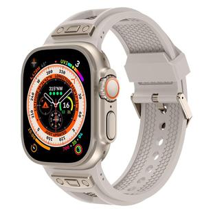 For Apple Watch 46mm / 49mm / 45mm / 44mm Kalebol Honeycomb TPU Titanium Mesh Strap(Starlight Titanium Net)