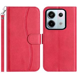 For Redmi Note 13 Pro 5G Dual-Folded S-shape Leather Phone Case(Rose Red)