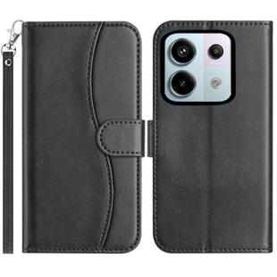 For Redmi Note 13 Pro 5G Dual-Folded S-shape Leather Phone Case(Black)