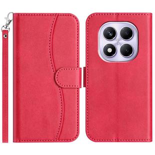 For Redmi Note 14 Pro 4G Dual-Folded S-shape Leather Phone Case(Rose Red)