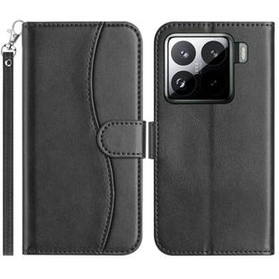 For Xiaomi 15 Dual-Folded S-shape Leather Phone Case(Black)