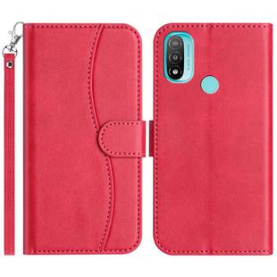 For Motorola Moto E20 / E30 / E40 Dual-Folded S-shape Leather Phone Case(Rose Red)