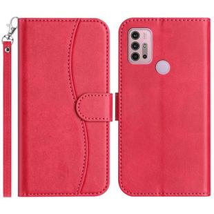 For Motorola Moto G10 / G20 / G30 Dual-Folded S-shape Leather Phone Case(Rose Red)