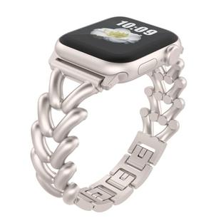 For Apple Watch 42mm / 41mm / 40mm / 38mm Kalebol V-shaped Zinc Alloy Strap(Starlight)