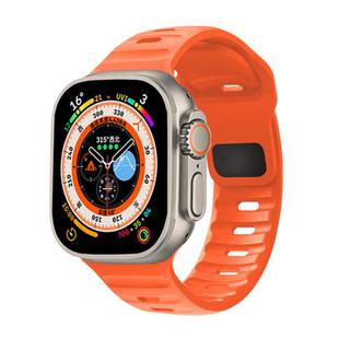 For Apple Watch 46mm / 49mm / 45mm / 44mm Kalebol Sport Silicone Strap(Orange)