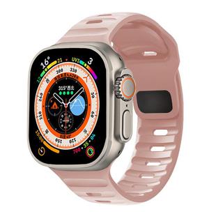 For Apple Watch 46mm / 49mm / 45mm / 44mm Kalebol Sport Silicone Strap(Pink Sand)