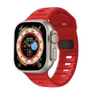 For Apple Watch 46mm / 49mm / 45mm / 44mm Kalebol Sport Silicone Strap(Red)