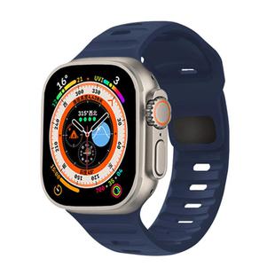 For Apple Watch 46mm / 49mm / 45mm / 44mm Kalebol Sport Silicone Strap(Midnight Blue)