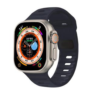For Apple Watch 46mm / 49mm / 45mm / 44mm Kalebol Sport Silicone Strap(Midnight)