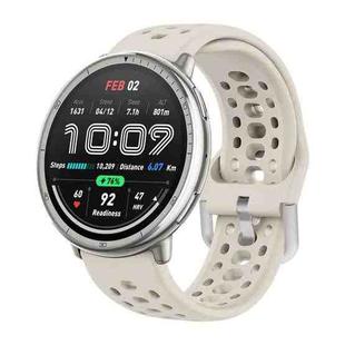 For Amazfit Active 2 Silver Buckle Silicone Sport Watch Band(Starlight)