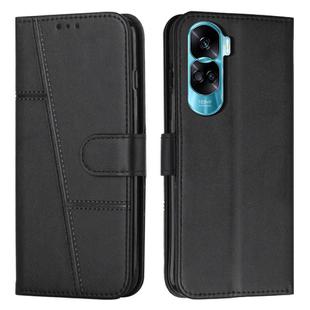 For Honor 90 Lite / X50i 5G Stitching Calf Texture Buckle Leather Phone Case(Black)