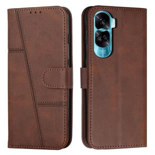 For Honor 90 Lite / X50i 5G Stitching Calf Texture Buckle Leather Phone Case(Brown)