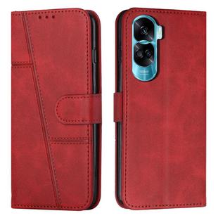 For Honor 90 Lite / X50i 5G Stitching Calf Texture Buckle Leather Phone Case(Red)