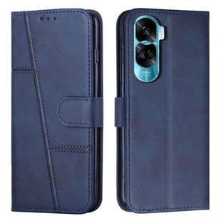 For Honor 90 Lite / X50i 5G Stitching Calf Texture Buckle Leather Phone Case(Blue)