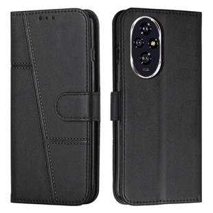 For Honor 200 Pro Stitching Calf Texture Buckle Leather Phone Case(Black)