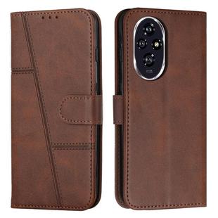 For Honor 200 Pro Stitching Calf Texture Buckle Leather Phone Case(Brown)