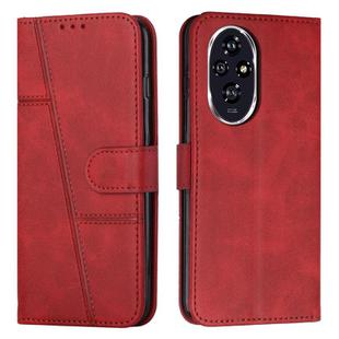 For Honor 200 Pro Stitching Calf Texture Buckle Leather Phone Case(Red)