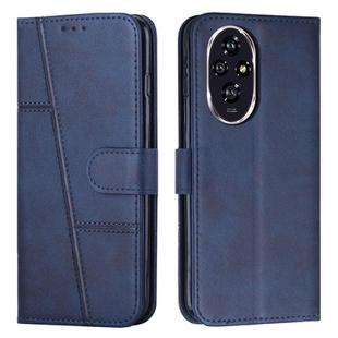 For Honor 200 Pro Stitching Calf Texture Buckle Leather Phone Case(Blue)