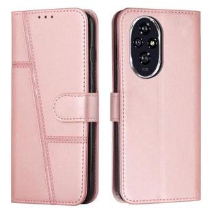 For Honor 200 Pro Stitching Calf Texture Buckle Leather Phone Case(Rose Gold)