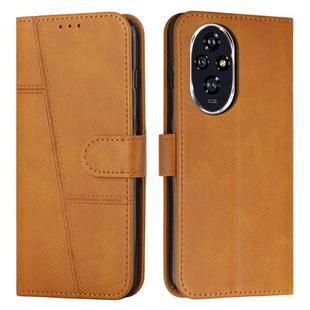 For Honor 200 Pro Stitching Calf Texture Buckle Leather Phone Case(Yellow)