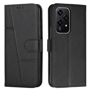 For Honor 200 Lite Global Stitching Calf Texture Buckle Leather Phone Case(Black)