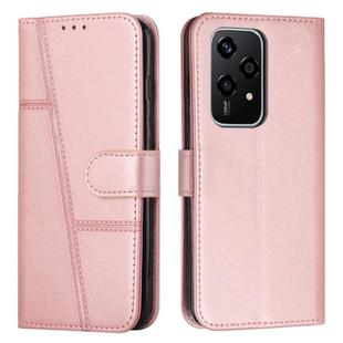 For Honor 200 Lite Global Stitching Calf Texture Buckle Leather Phone Case(Rose Gold)