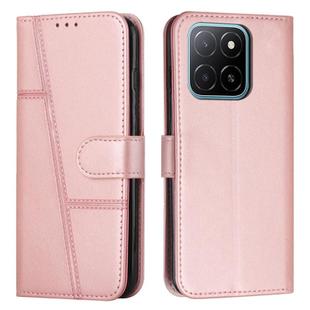 For Honor X5b / X5b Plus 4G Stitching Calf Texture Buckle Leather Phone Case(Rose Gold)