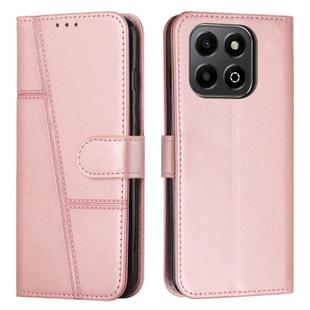 For Honor X6b / X6a Stitching Calf Texture Buckle Leather Phone Case(Rose Gold)