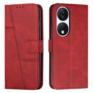For Honor X7b 4G / 5G / 90 Smart Stitching Calf Texture Buckle Leather Phone Case(Red)