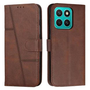 For Honor X8c 4G Stitching Calf Texture Buckle Leather Phone Case(Brown)