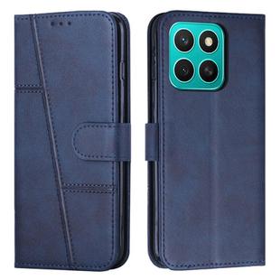 For Honor X8c 4G Stitching Calf Texture Buckle Leather Phone Case(Blue)