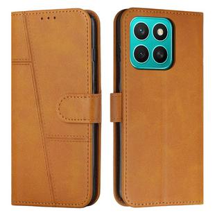 For Honor X8c 4G Stitching Calf Texture Buckle Leather Phone Case(Yellow)