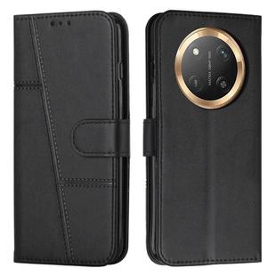 For Honor X9c 5G Stitching Calf Texture Buckle Leather Phone Case(Black)