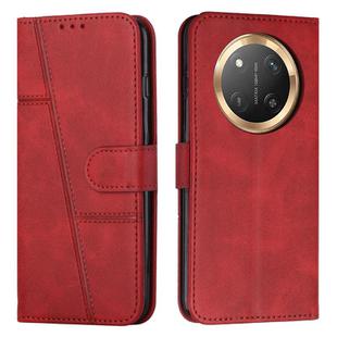 For Honor X9c 5G Stitching Calf Texture Buckle Leather Phone Case(Red)
