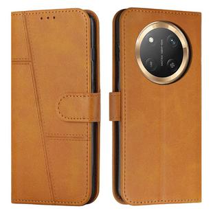 For Honor X9c 5G Stitching Calf Texture Buckle Leather Phone Case(Yellow)