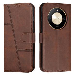 For Honor X50 / X9b / X50 GT Stitching Calf Texture Buckle Leather Phone Case(Brown)